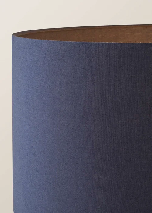 ValueLights Hiru Cream 3 Tier Shelf Floor Lamp with Navy Drum Shade - One Size Image 4