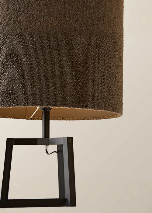 ValueLights Hiru Black 3 Tier Shelf Floor Lamp with Charcoal Boucle Shade - One Size Image 4