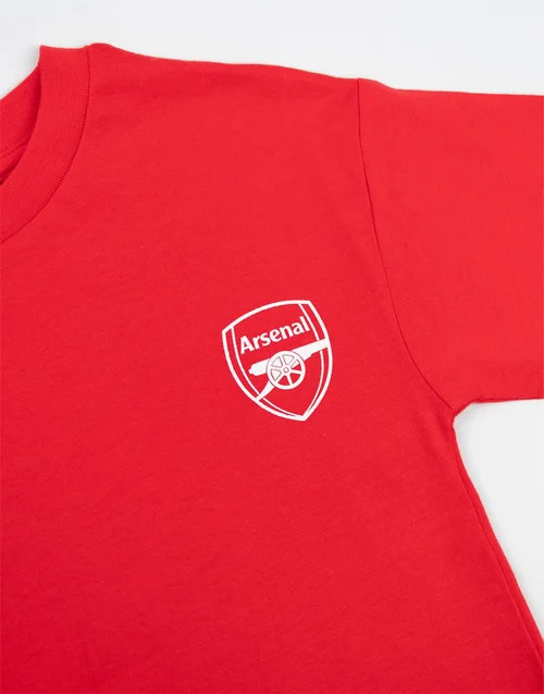Vanilla Underground Arsenal Logo Red Kids Short Sleeve Long Leg Pyjama Set (18mnths - 14 yrs) - Age 2-3 Years Image 5