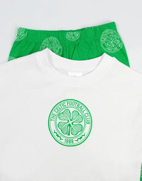 Vanilla Underground Celtic Logo Kids Green Short Sleeve Long Leg Pyjama Set (18mnths - 14 yrs) - Age 11-12 Years Image 3
