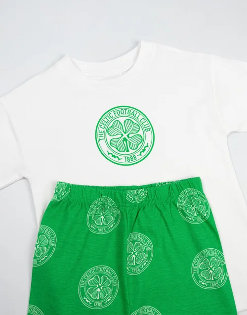 Vanilla Underground Celtic Logo Kids Green Short Sleeve Long Leg Pyjama Set (18mnths - 14 yrs) - Age 11-12 Years Image 4