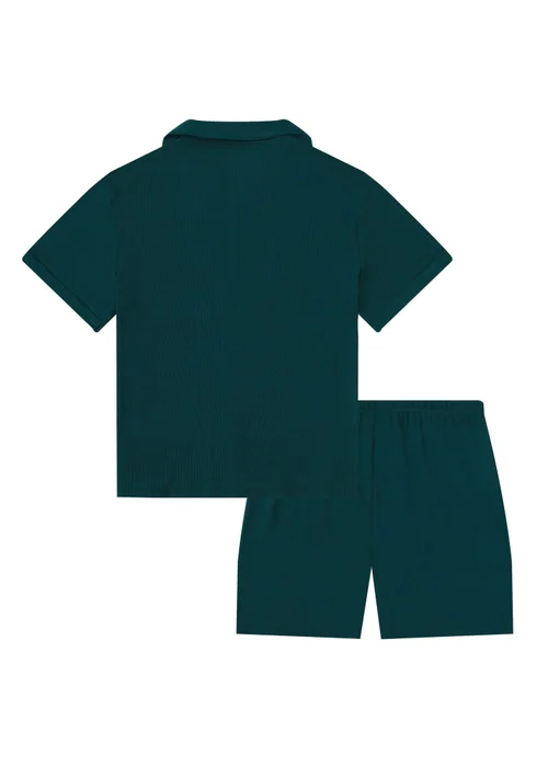 Pyjamily Emerald Green Midnight Jewel Men's Two-Piece Short Matching Pyjama Set - 2XL Image 3