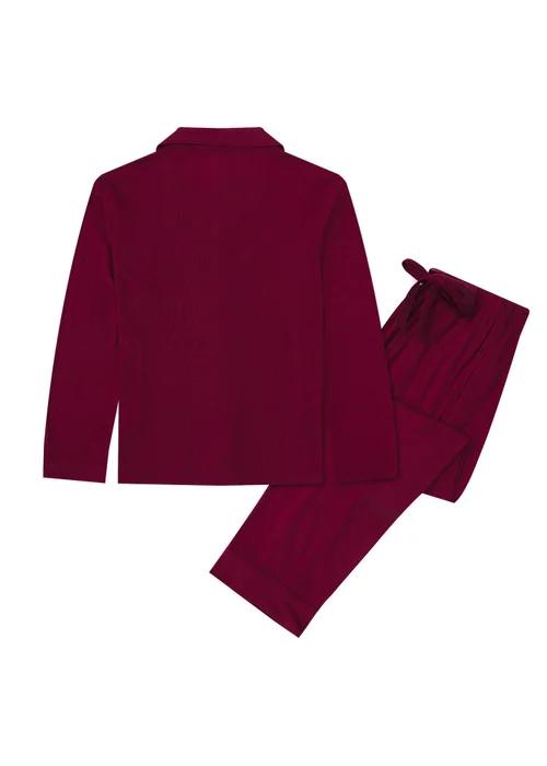 Pyjamily Rich Burgundy Midnight Jewel Men's Two-Piece Long Matching Pyjama Set - 3XL Image 3