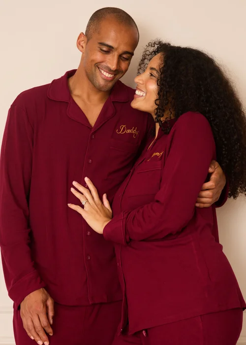 Pyjamily Rich Burgundy Midnight Jewel Men's Two-Piece Long Matching Pyjama Set - 3XL Image 1
