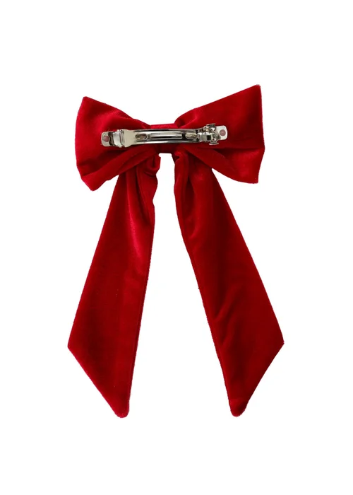 My Christmas Pyjamas Red Velvet Rouge Child Matching Hair Bow - One Size Image 2