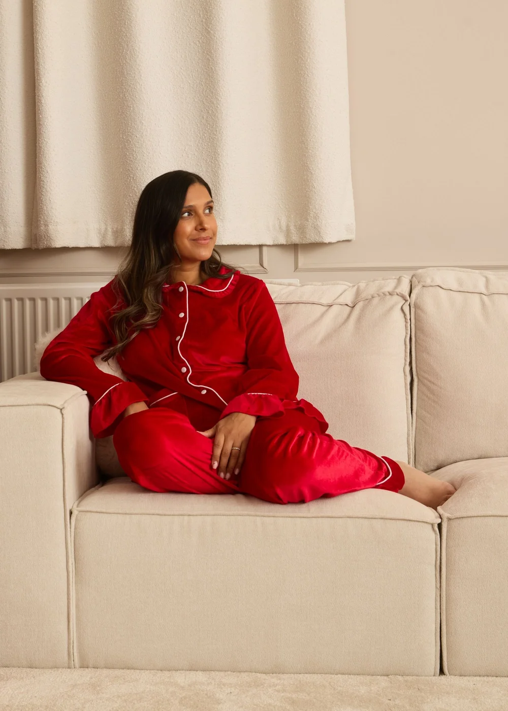 My Christmas Pyjamas Red Velvet Rouge Two-Piece Long Matching Pyjama Set - 10-12 Image 4