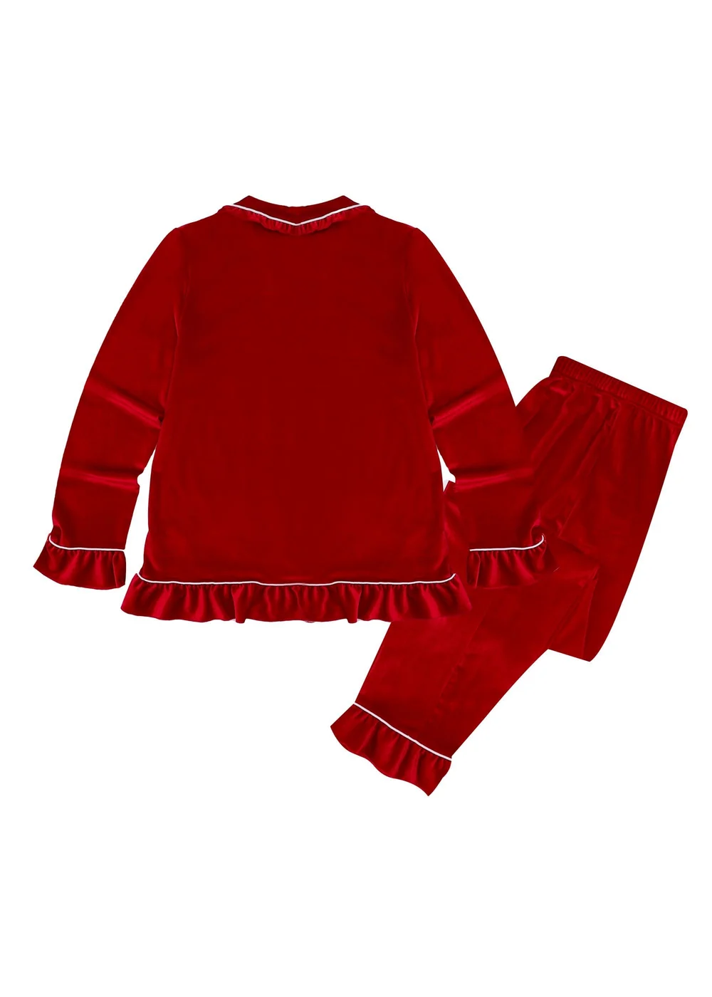 My Christmas Pyjamas Red Velvet Rouge Two-Piece Long Matching Pyjama Set - 10-12 Image 2