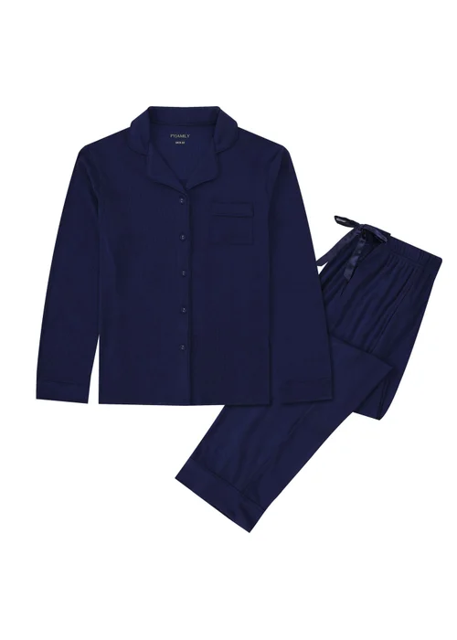 Pyjamily Sapphire Blue Midnight Jewel Women's Two-Piece Long Matching Pyjama Set - 8-10 Image 2