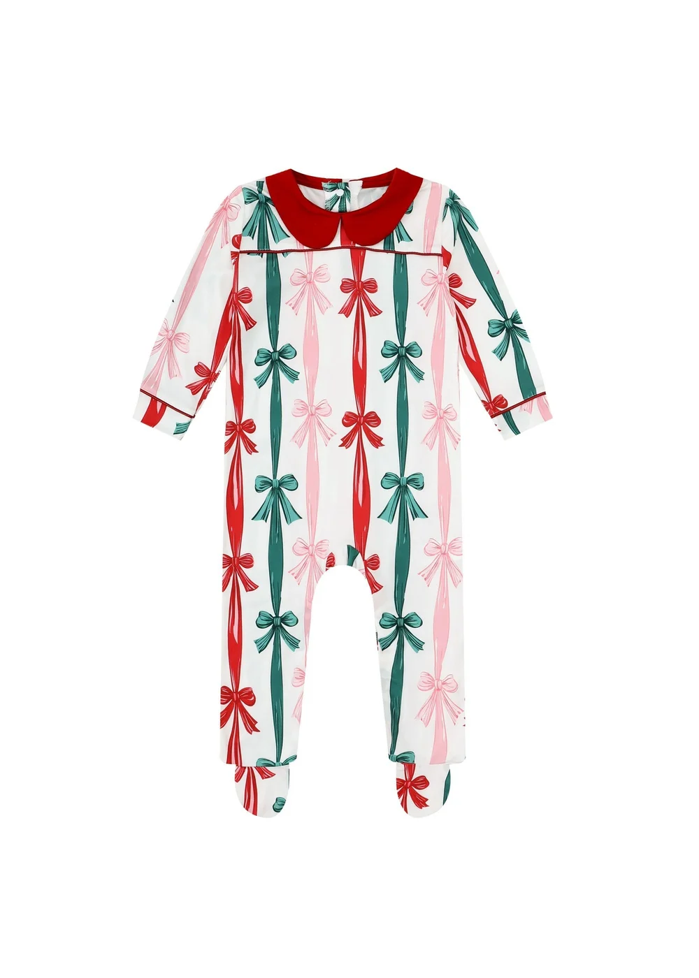 My Christmas Pyjamas White Sugar Plum Baby's One-Piece Matching Pyjama Sleepsuit (0m-18m) - 1-1.5 Yrs Image 1