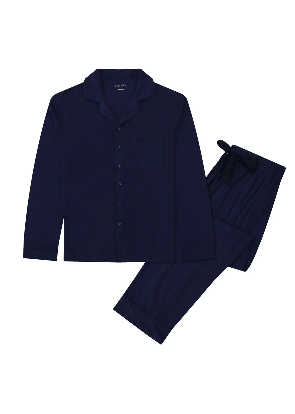 Pyjamily Sapphire Blue Midnight Jewel Men's Two-Piece Long Matching Pyjama Set - L Image 1