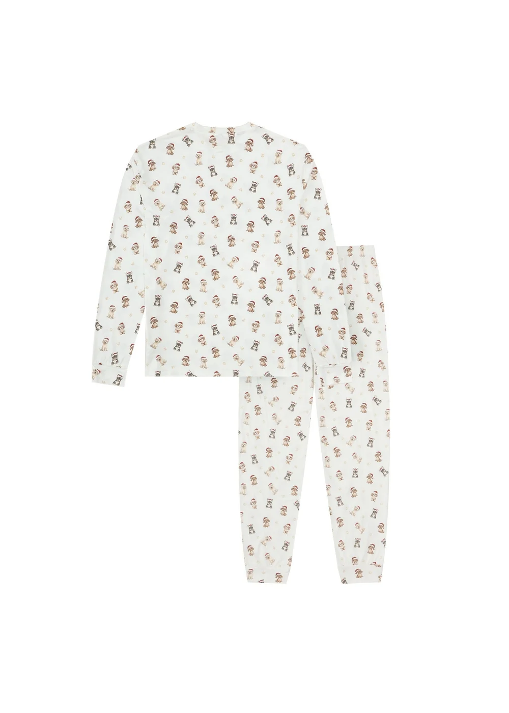 My Christmas Pyjamas Cream Santa Paws Two Piece Long Matching Pyjama Set - 3XL Image 3