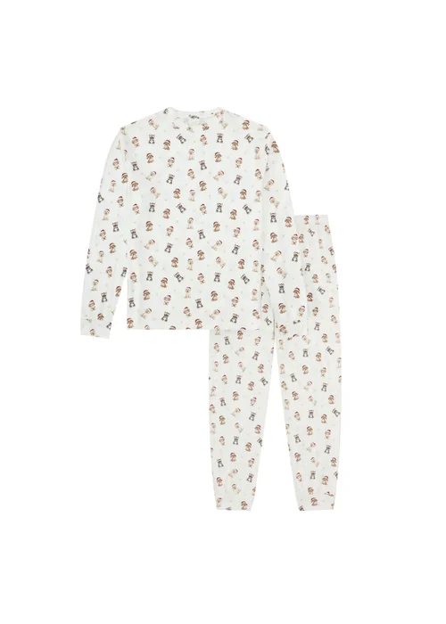 My Christmas Pyjamas Cream Santa Paws Two Piece Long Matching Pyjama Set - 3XL Image 2