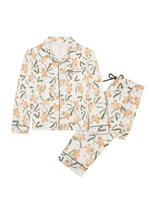My Christmas Pyjamas White Gumdrop Buttons Two-Piece Long Matching Pyjama Set - S Image 1
