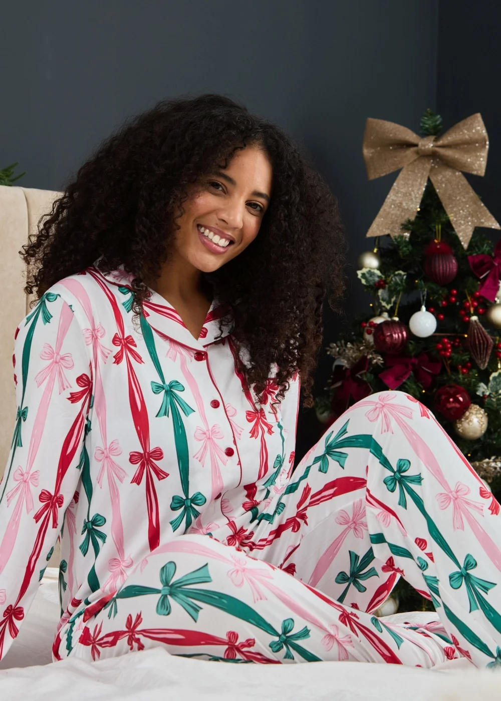 My Christmas Pyjamas White Sugar Plum Two-Piece Long Matching Pyjama Set - Size 10-12 Image 5