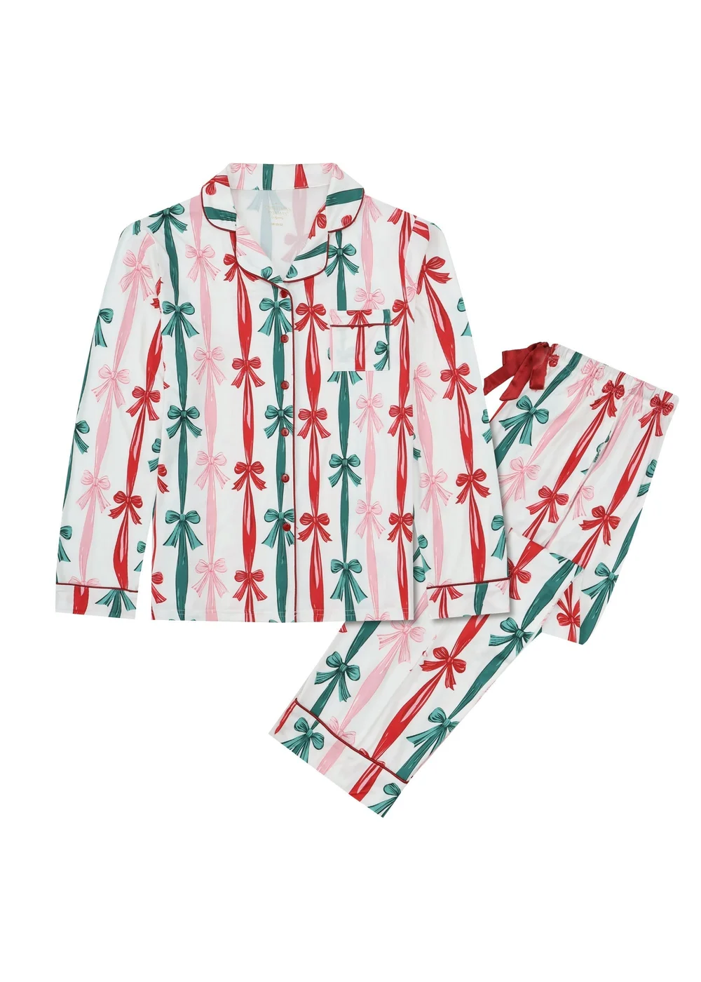 My Christmas Pyjamas White Sugar Plum Two-Piece Long Matching Pyjama Set - Size 10-12 Image 2