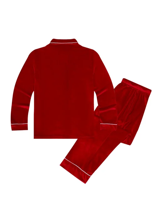 My Christmas Pyjamas Red Velvet Rouge Two Piece Long Matching Pyjama Set - Small Image 3