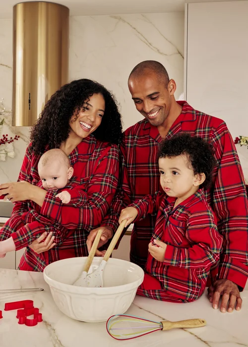 My Christmas Pyjamas Red Check The Halls Two Piece Long Matching Pyjama Set - Size 10-12 Image 1