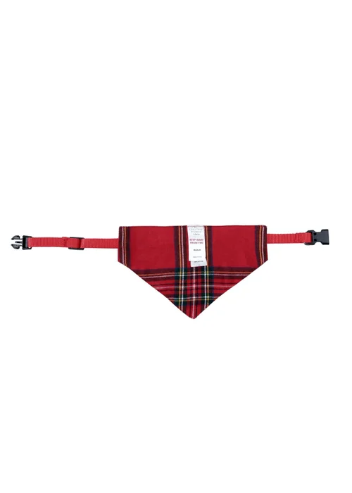 My Christmas Pyjamas Red Check The Halls Pet Matching Bandana - L Image 2