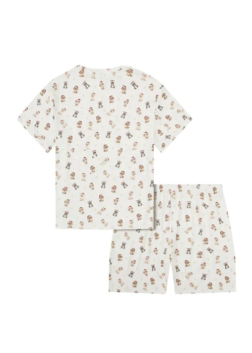 My Christmas Pyjamas Cream Santa Paws Two Piece Short Matching Pyjama Set - S Image 2