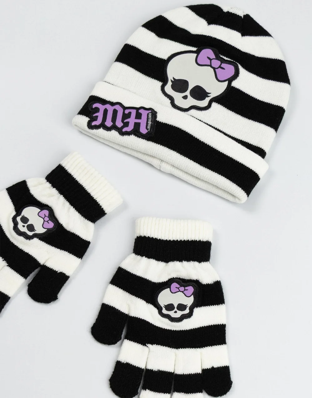 Vanilla Underground Monster High Kids Black Beanie & Gloves - One Size Image 2