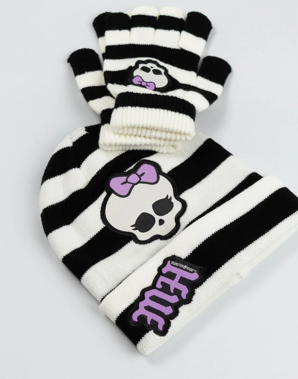 Vanilla Underground Monster High Kids Black Beanie & Gloves - One Size Image 3