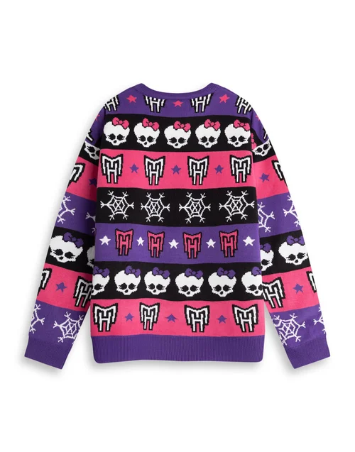 Vanilla Underground Monster High Adult Purple Christmas Jumper - Large Image 2
