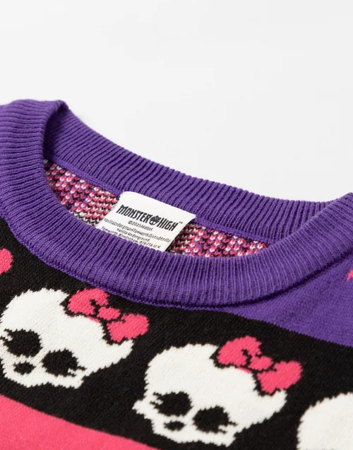 Vanilla Underground Monster High Adult Purple Christmas Jumper - Large Image 3