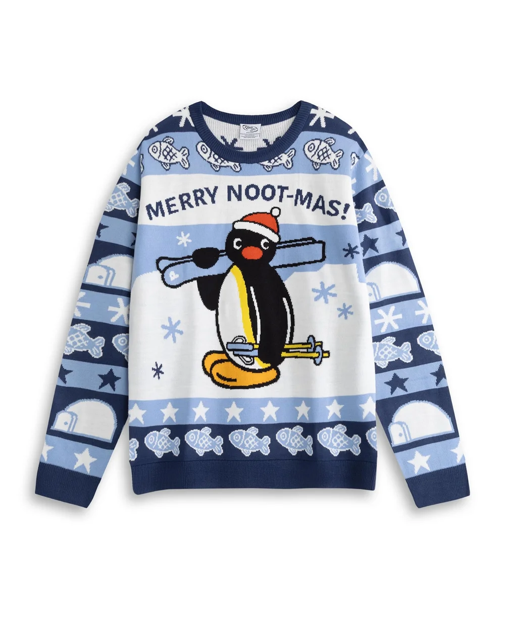 Vanilla Underground Pingu Blue Christmas Jumper - 2XL Image 1