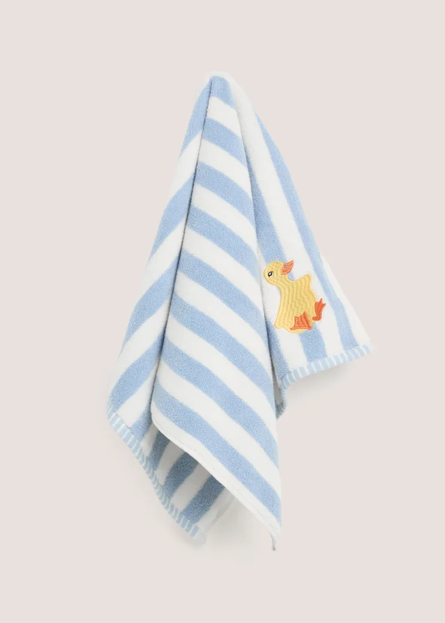 Blue Duck Embroidered Jacquard Hand Towel