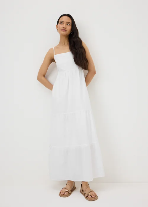 White Seersucker Cami Maxi Dress - 22 Image 1