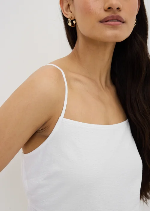 White Seersucker Cami Maxi Dress - 22 Image 3