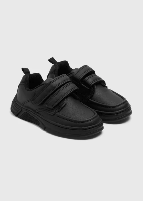 Boys Black Rip Tape School Shoe (Younger 8-Older 6) - 8 infants Image 1