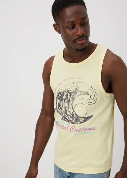 Yellow Coastal Wave Vest Top - XL Image 1