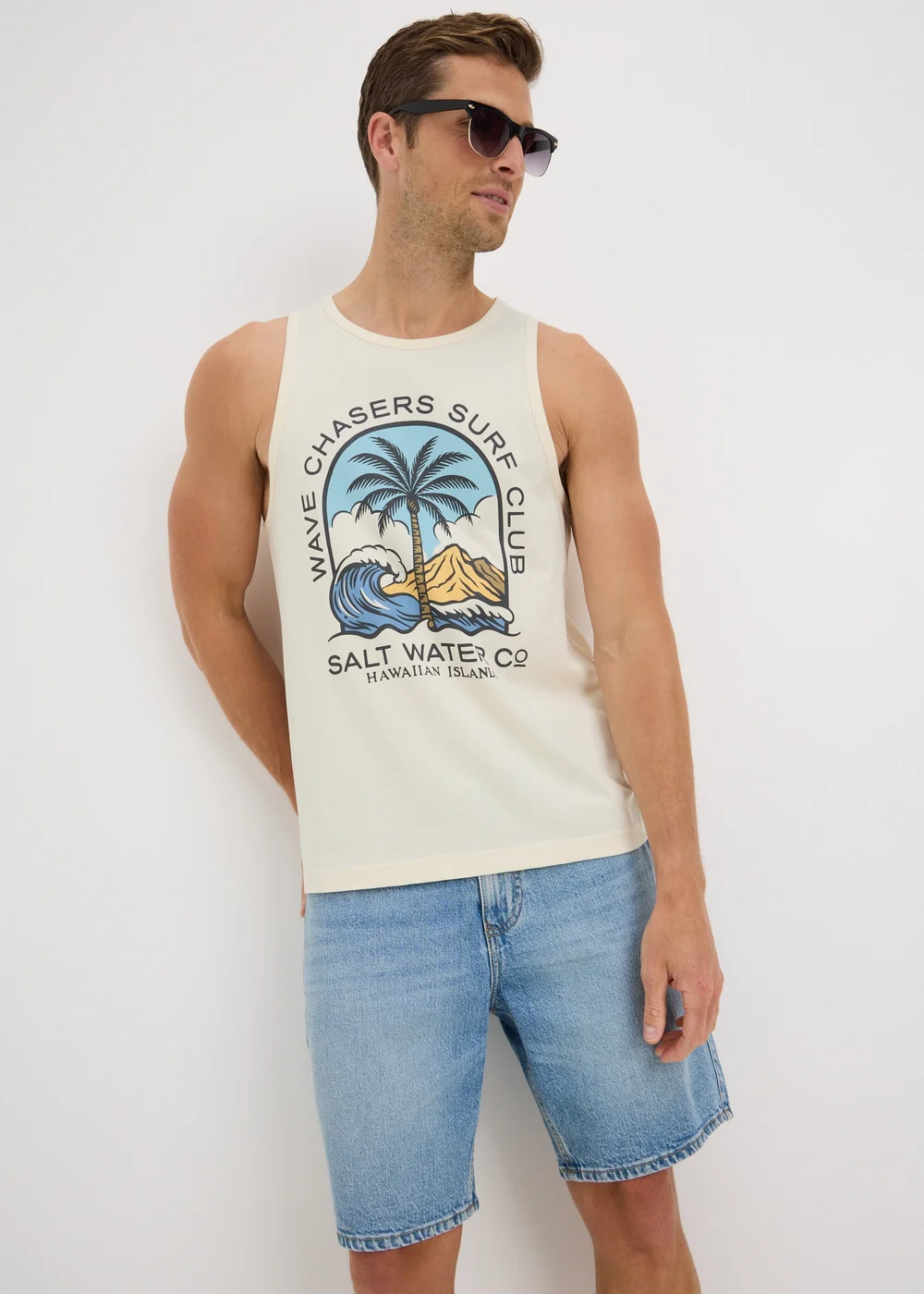 Ecru Salt Water Graphic Vest - S Image 1