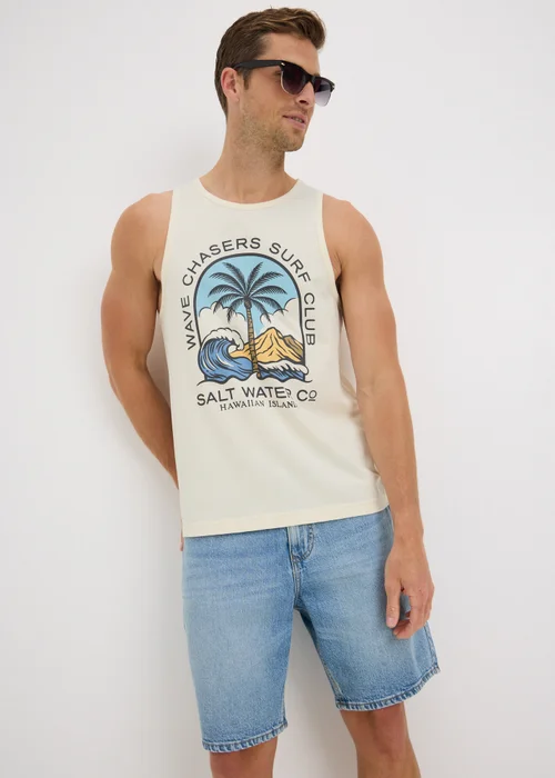 Ecru Salt Water Graphic Vest - S Image 1