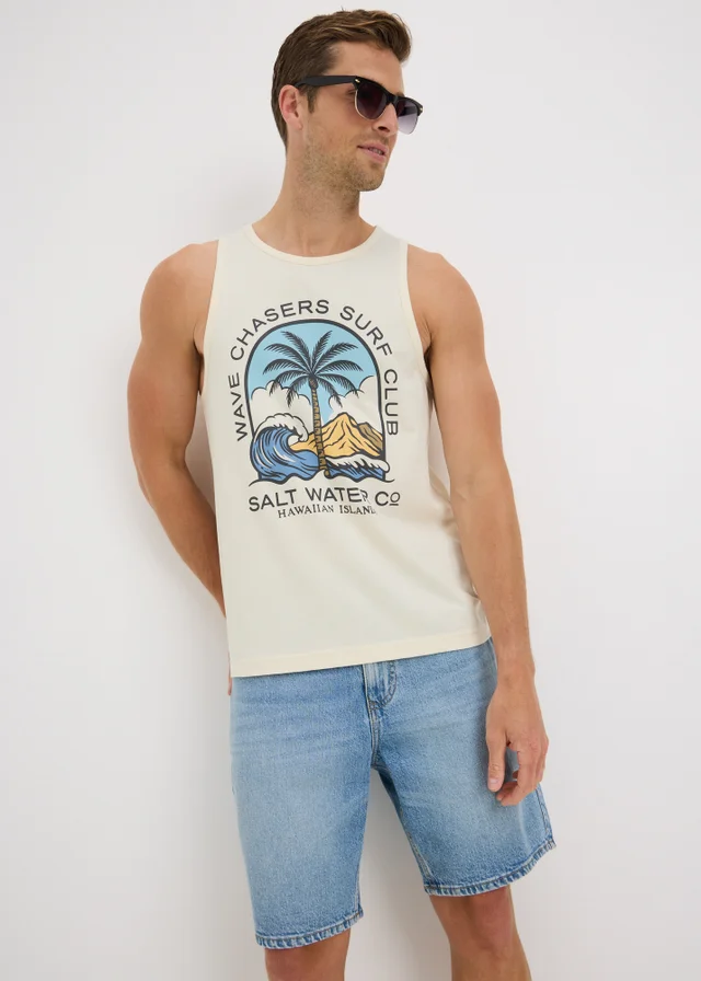 Ecru Salt Water Graphic Vest