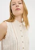 Cream Lace Peplum Sleeveless Blouse - 8 Image 2