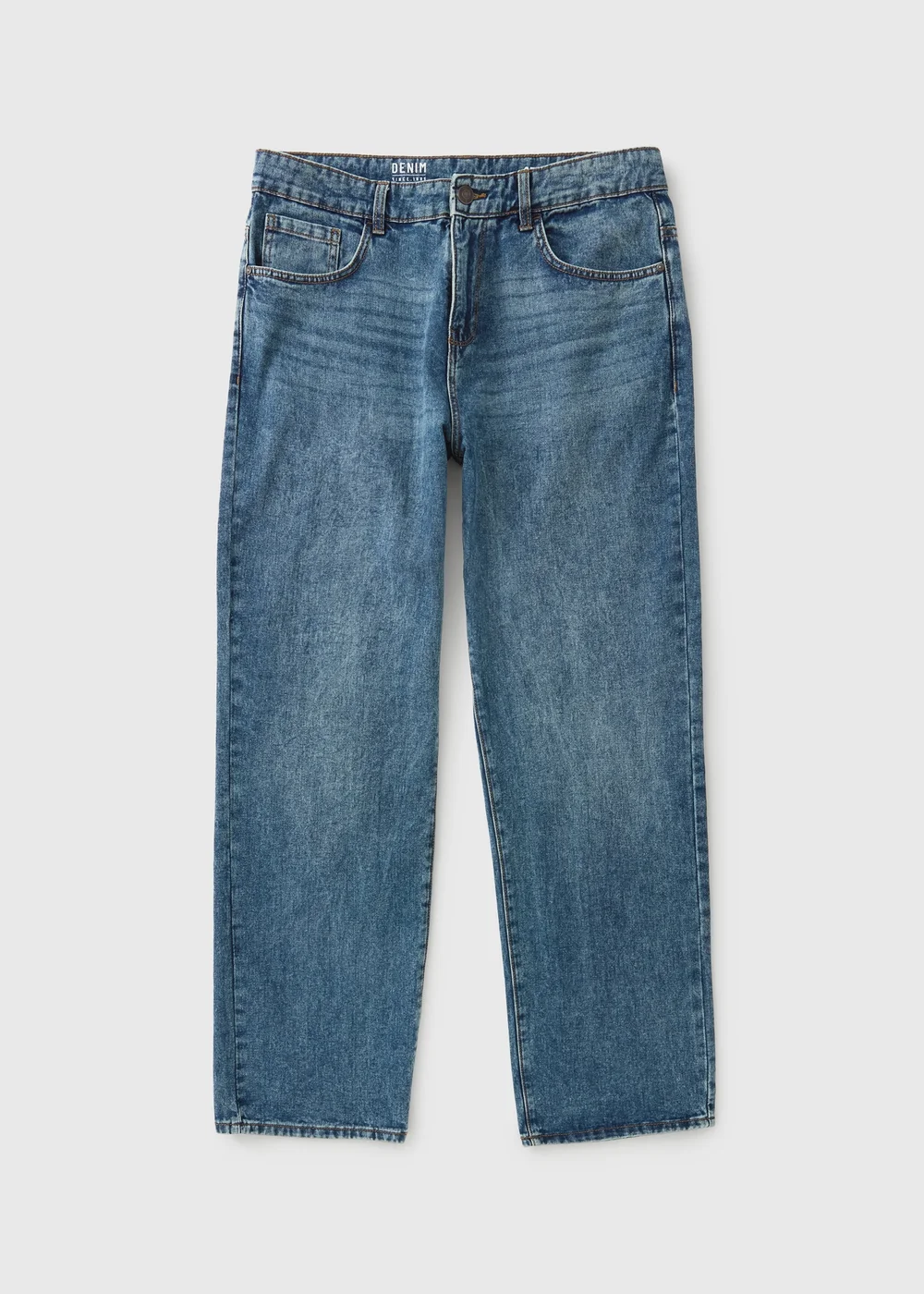 Mid Wash Light Weight Straight Fit Jeans - 30 Waist Regular Image 1