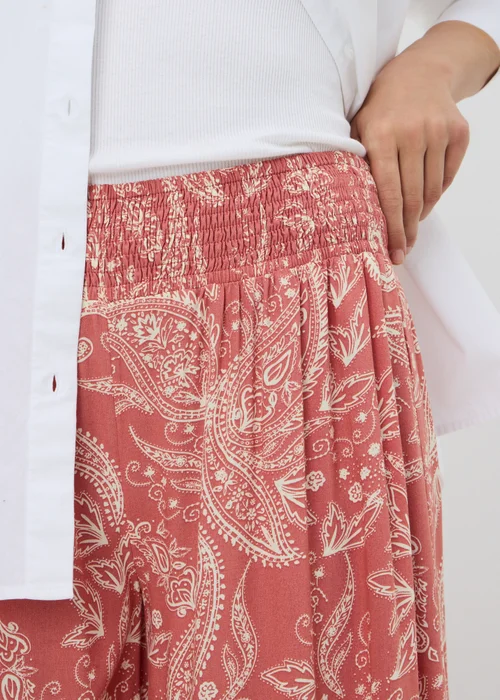 Pink Paisley Wide Leg Co Ord Trousers - 8 L Image 4
