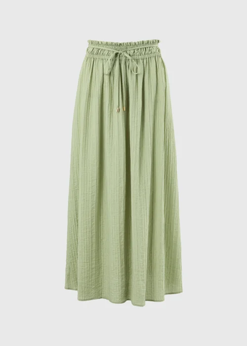 Sage Green Shirred Midaxi Skirt - 8 Image 3