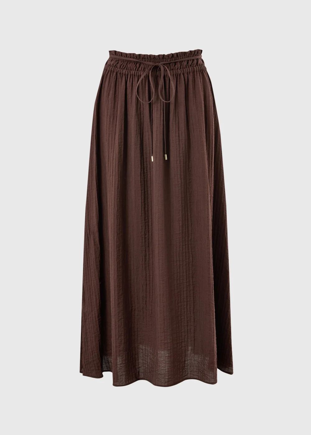 Chocolate Brown Shirred Midaxi Skirt - 8 Image 4