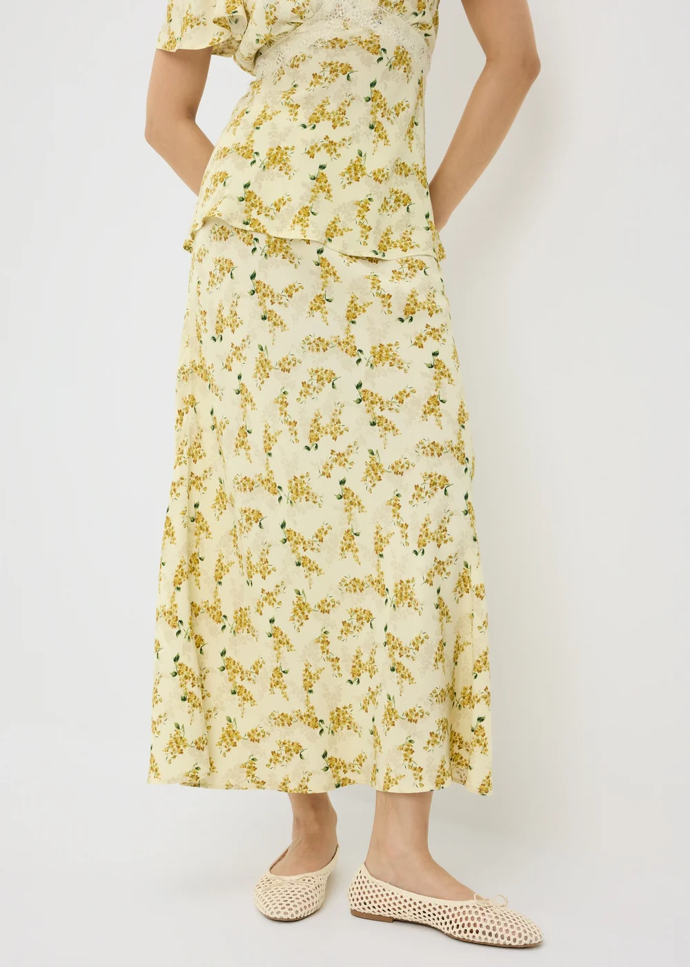 Yellow Floral Midaxi Co Ord Skirt - 8 Image 2