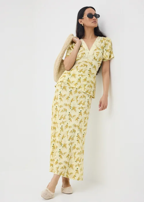 Yellow Floral Midaxi Co Ord Skirt - 8 Image 1