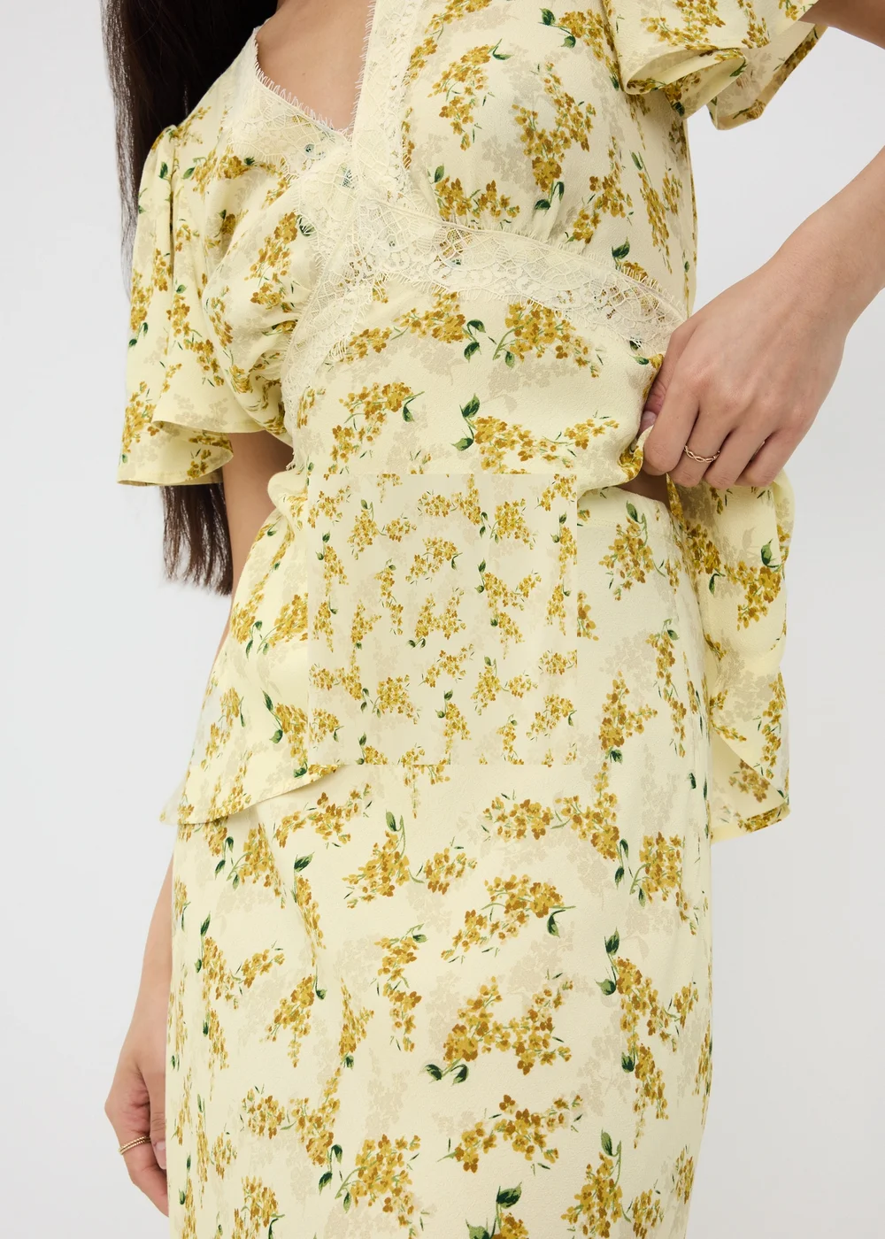Yellow Floral Midaxi Co Ord Skirt - 8 Image 3