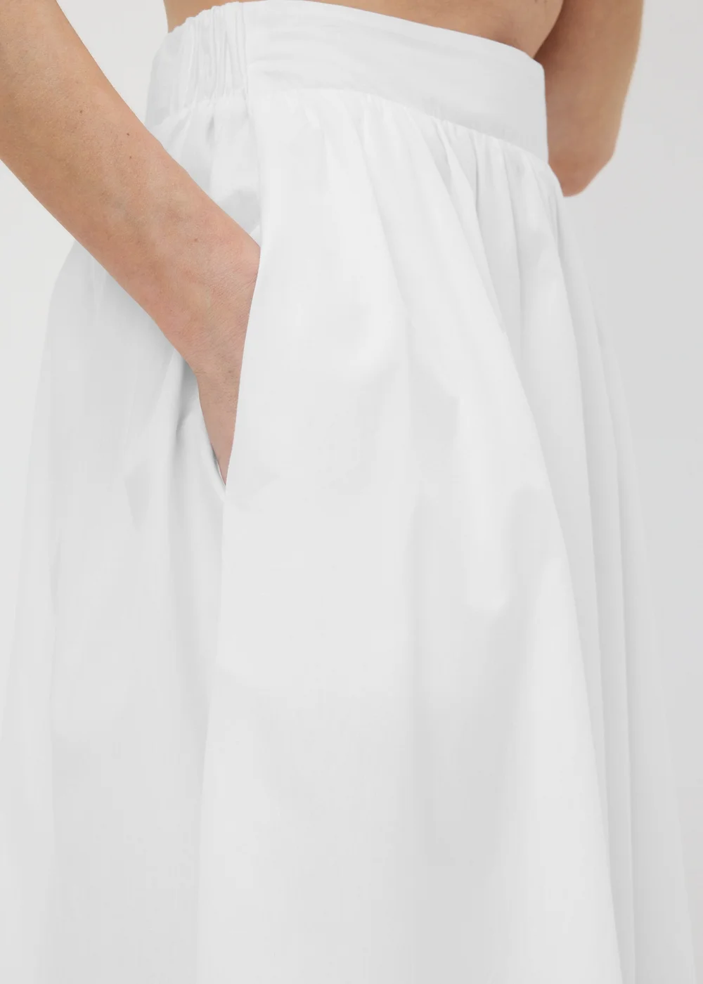 White Poplin Maxi Skirt - 22 Image 3