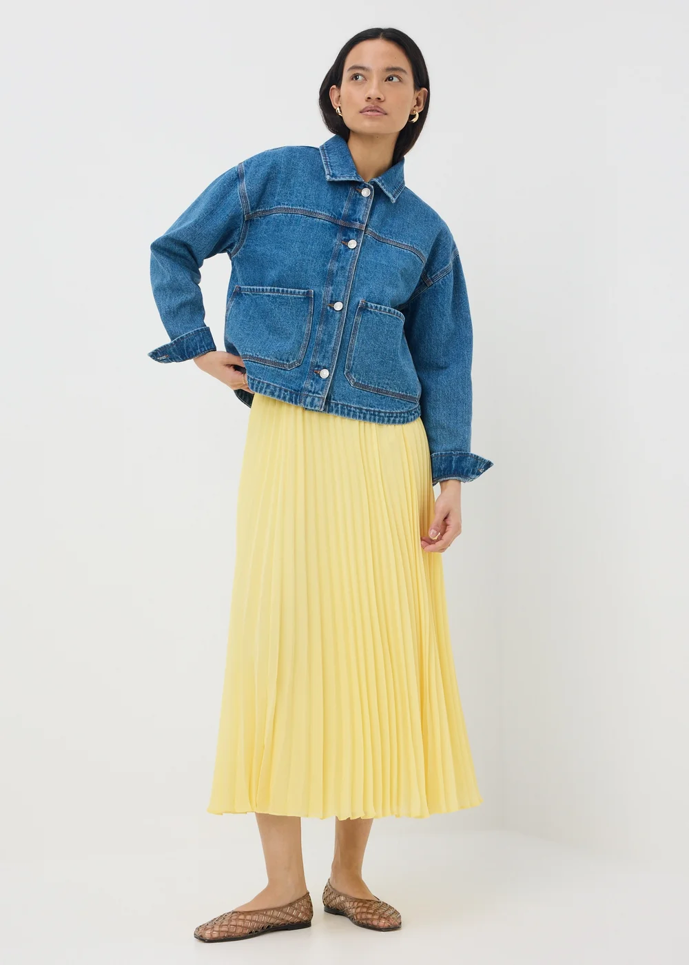 Yellow Pleated Midaxi Skirt - 8 Image 1