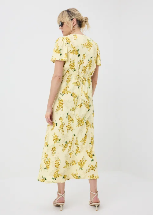 Yellow Floral Lace Midi Tea Dress - 22 Image 2