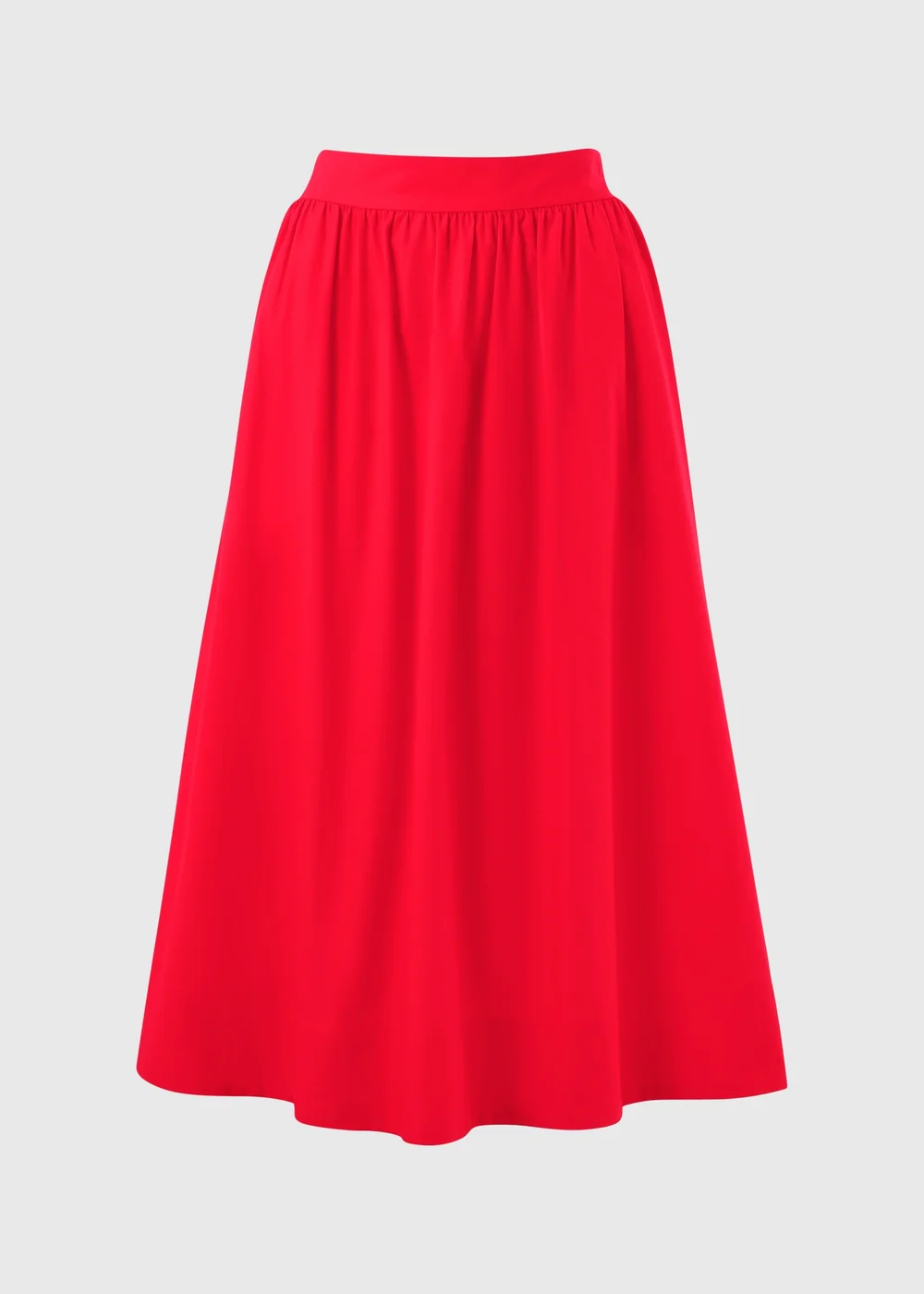 Red Poplin Maxi Skirt - 20 Image 3