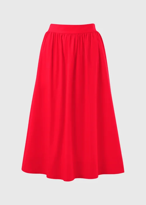 Red Poplin Maxi Skirt - 20 Image 3