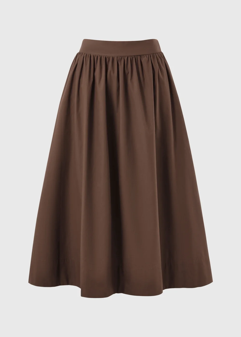 Chocolate Brown Poplin Maxi Skirt - 20 Image 4